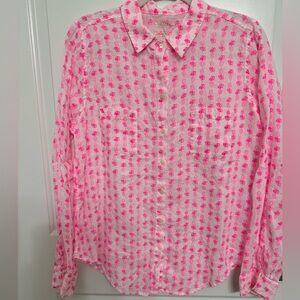 Lilly Pulitzer pink pineapple button-down shirt